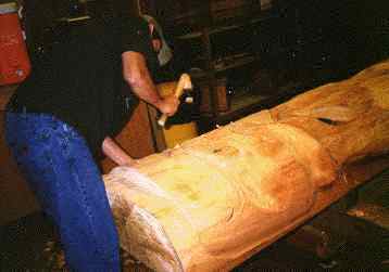 carving a pole 2